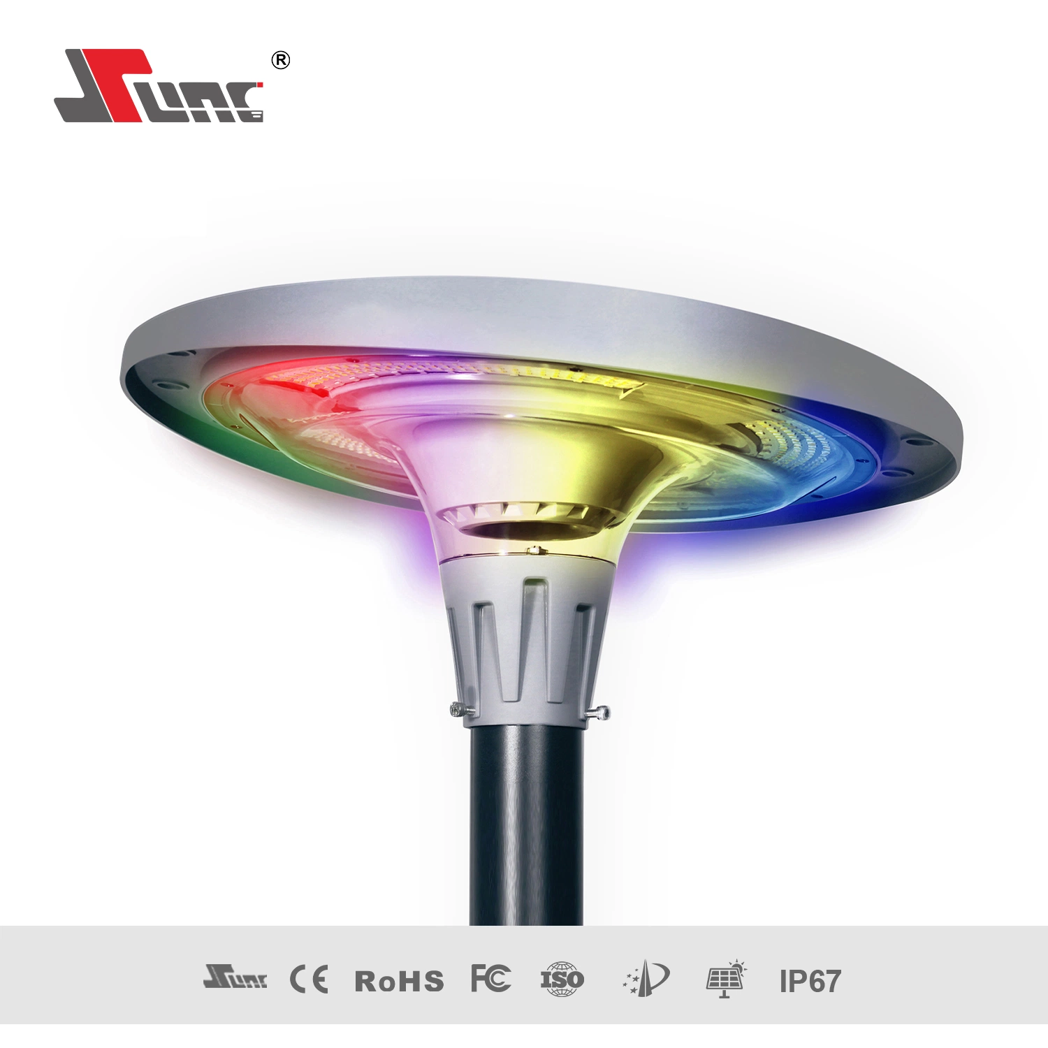 Sunc 800W 1200W MJ-Ew800 MJ-Ew1200 LED Outdoor économie d'énergie élevée Parc de jardin RGBW en aluminium coloré jardin solaire Lampe à couleur changeante