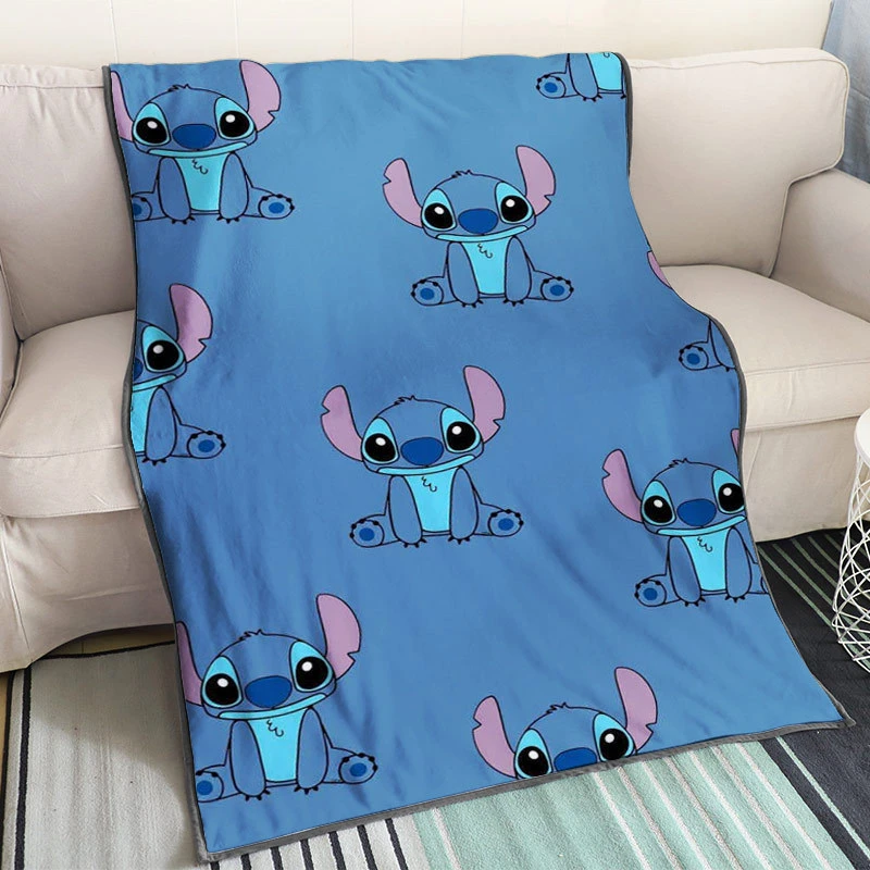 Lilio Anime &amp; Stitch de peluche Manta personalizada Velvet Decoración cálida cama Casa tirar mantas de sofá Unisex niños chicos regalos nuevo