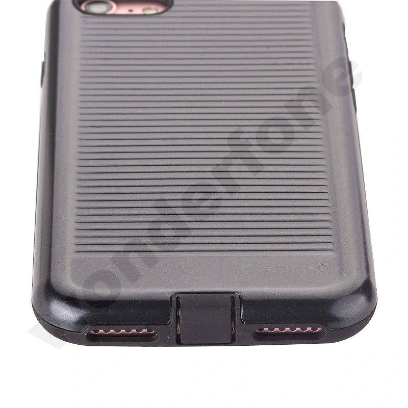 Plastic+TPU 2 in 1 Case with Dust-Proof Plug -Black