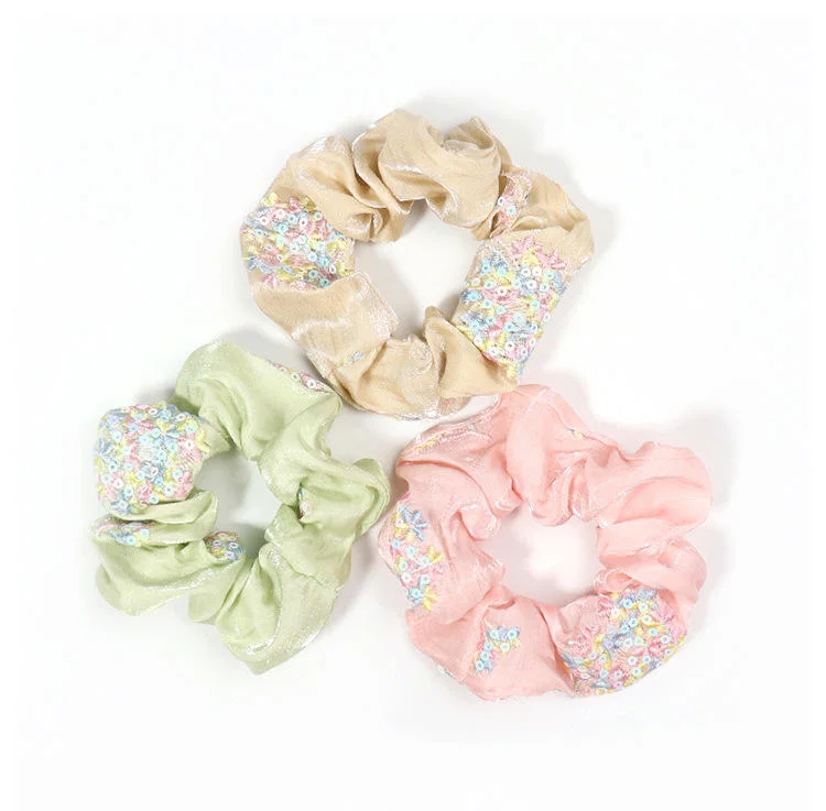 2PCS/Set Korean Fashion Embroidery Hair Band Hair Accessories Cute Bow Fabric Hair Ring