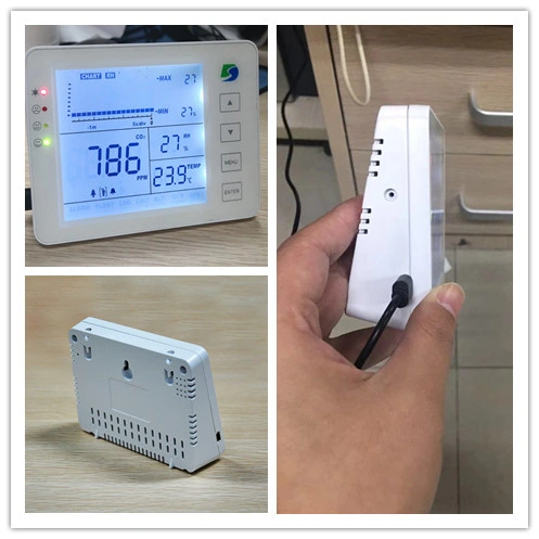 Desktop Iaq CO2 Monitor, Data loggers de dióxido de carbono multímetro com a construção de 2 GB do cartão de memória