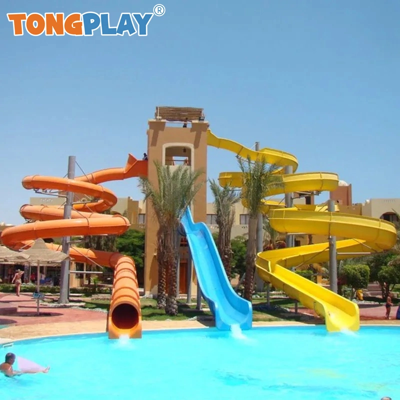 Water Play Equipment Suppliers Parent-Child Slide Water Park Slide Fiberglass Spiral Swimming Pool Equipment