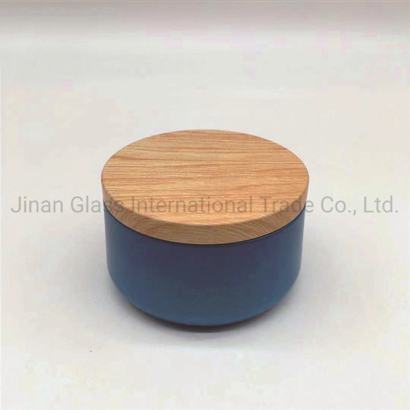 Wood Grain Covered Wax Can 8oz Aromatic Soybean Candle Can Jewelry Packaging Iron Box Toy Packaging Iron Box