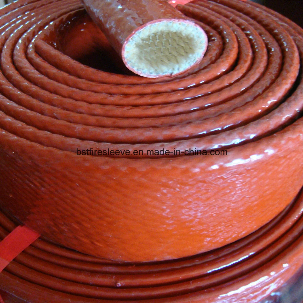 Ss Corrugated Hose with Braid End Flange Manufacturer High Temperature Protection Heat Shielding Cover Silicone Coated Hose and Cable Fire Resistant Sleeve