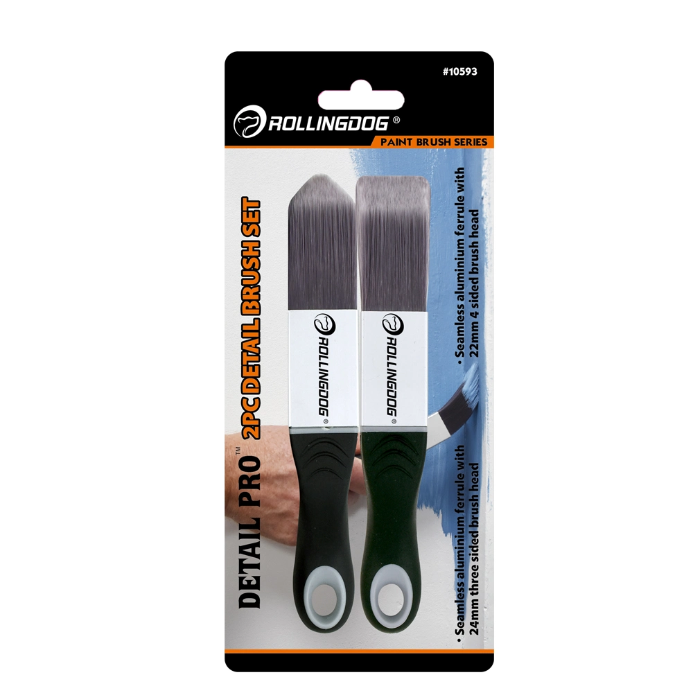 Rollingdog PRO 10593 2PC Triangular Square Angular Detail Paint Brush Set