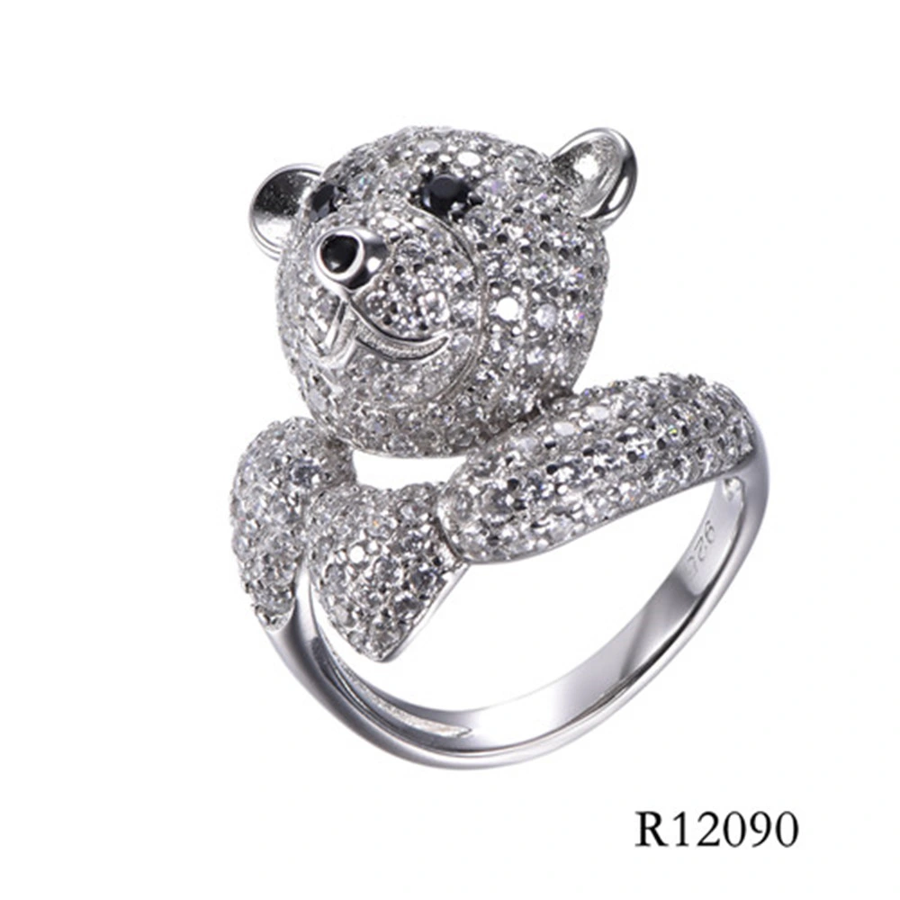 Splendid 925 Sterling Silver with CZ Wax Micro Pave Setting Animal Ring