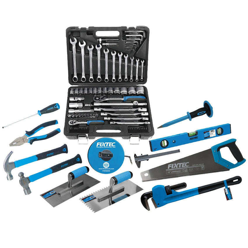 Fixtec Professional Full Range Hand Tools Sets Car Repair Tool Kit Socket Spanner Set with Ready Stock