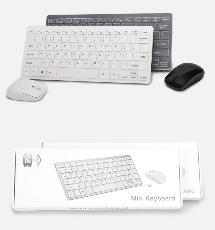 USB Slim Thin Optical Wireless Btpc Laptop Office Teclado Home Business Computer Keyboard and Mouse Combo