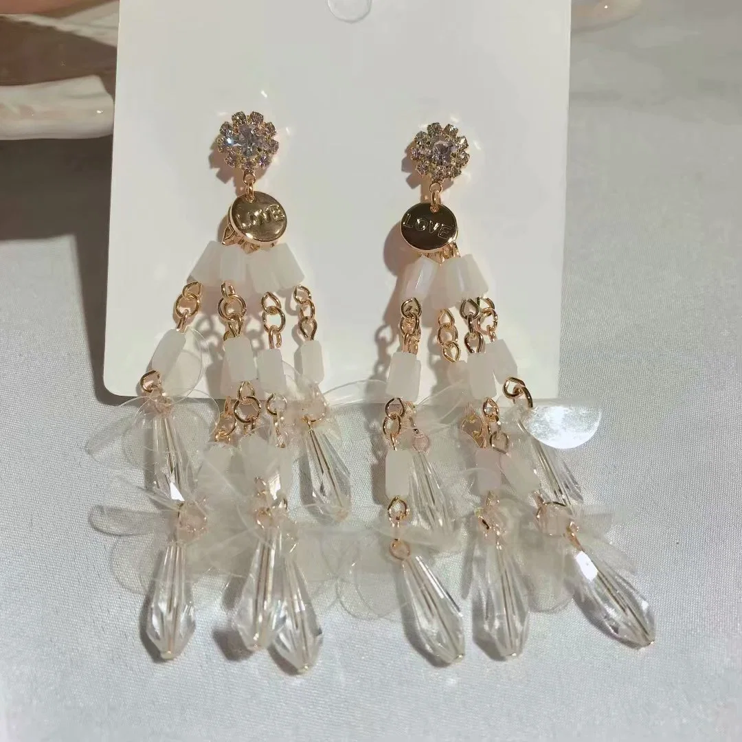 En Vogue Style Ins Tassel Earrings Amazon Style approprié pour les mariages, les parties