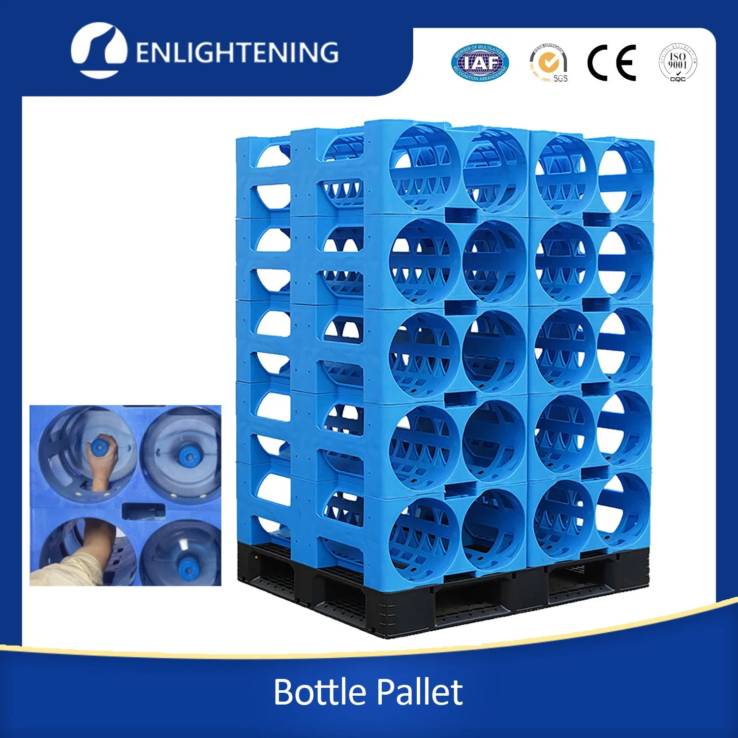 19L 5 Gallon 16 Bottles Large HDPE PP Stackable Water Bottle Cradle Four Bottle Water Rack for Water Bottle Storage