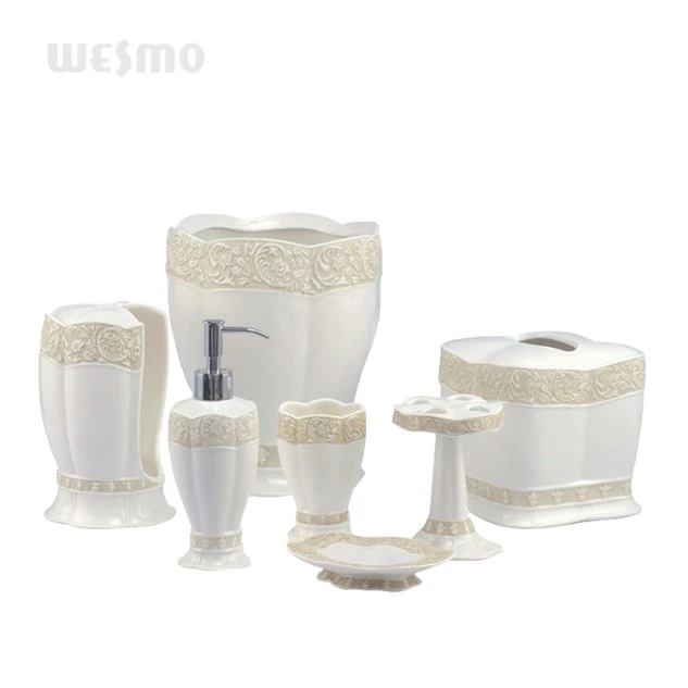 Top-Grade Porcelain Ceramic Bathroom Accessories Bath Set