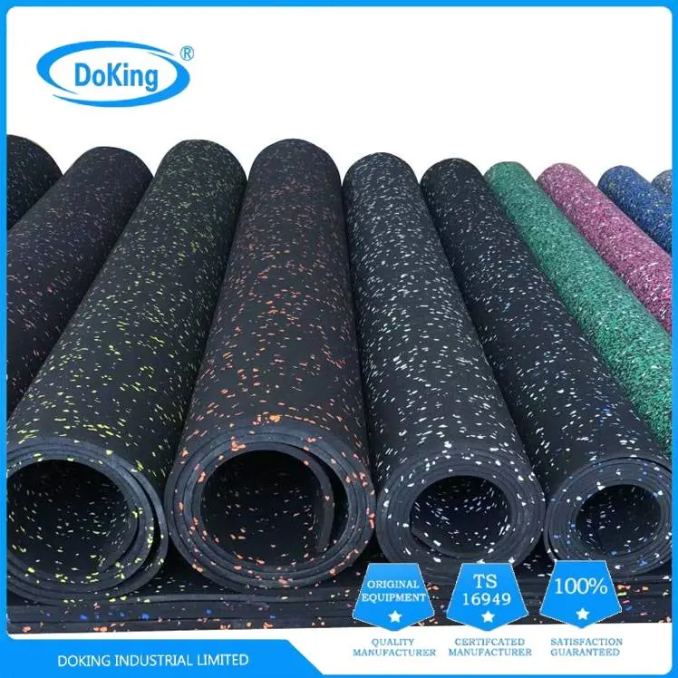 Colorful 3-12mm EPDM Speckles Gym Rubber Flooring Rolls