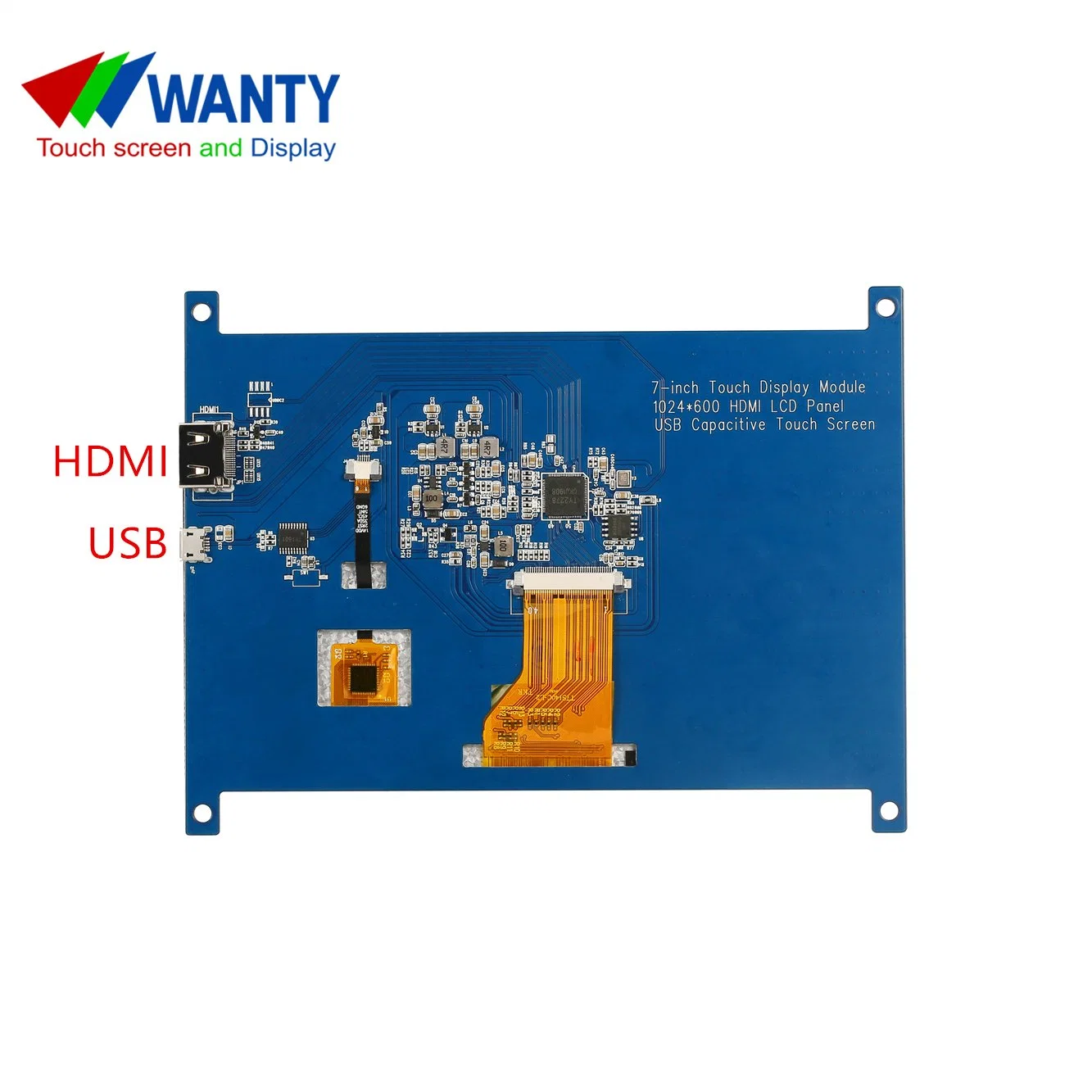 Antirreflejo de 7'' de IPS HDMI de 1024x600 panel táctil capacitiva proyectada PCAP pantalla multitáctil LCD TFT Módulo Didplay