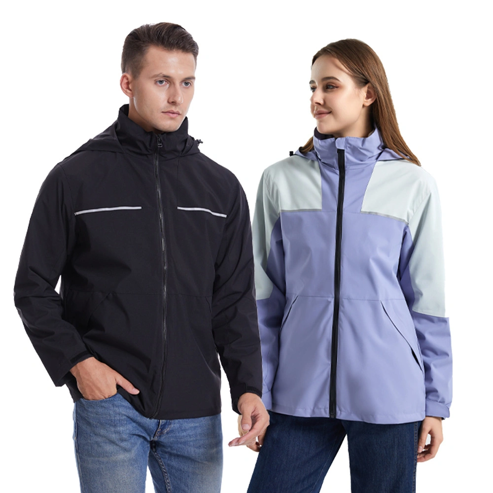 Winter 3 in 1 Water Repellent Hiking Jacket Line with Inner Fleece Windproof Double Jacket