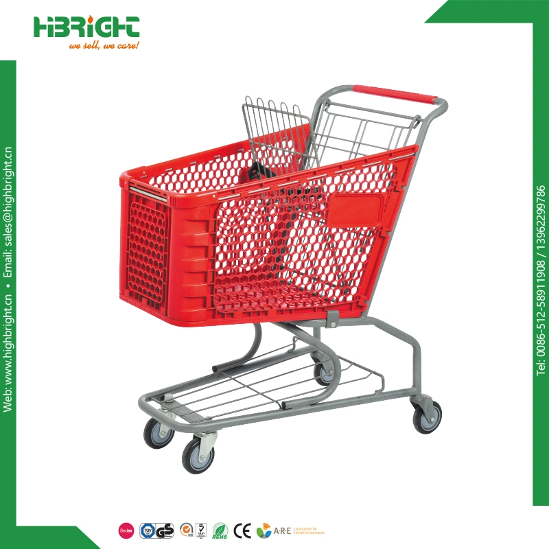 Supermarket Grocery Plastic 180L Shopping Cart Trolley