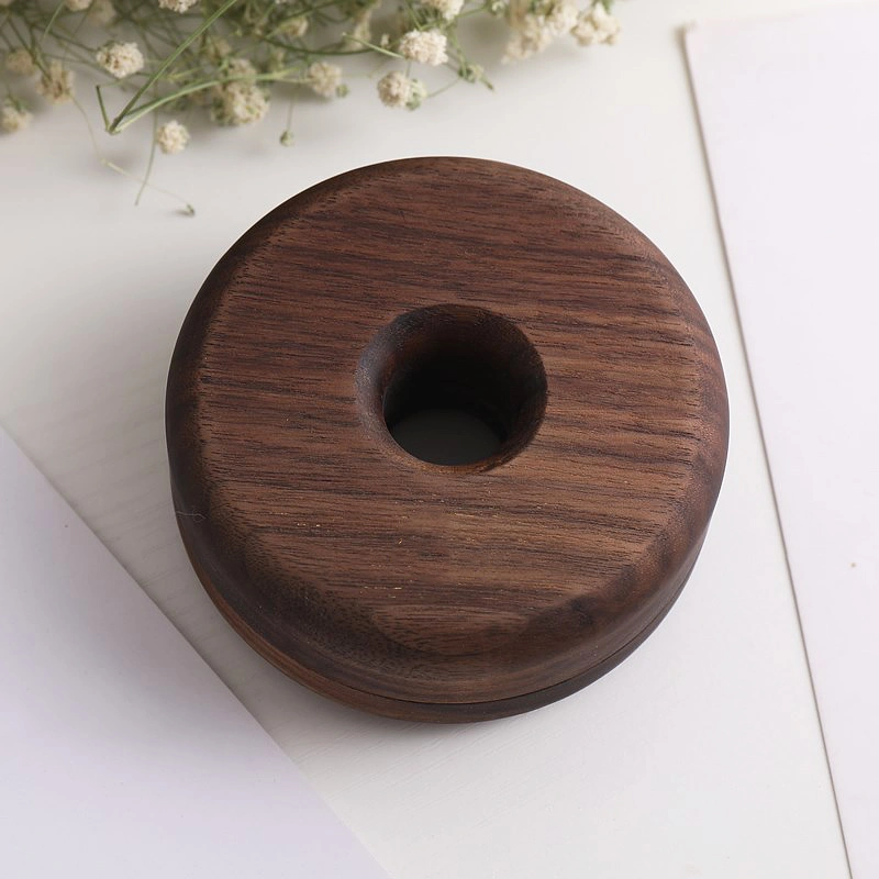 Circular Wooden Jewelry Storage Box Creative Storage Items