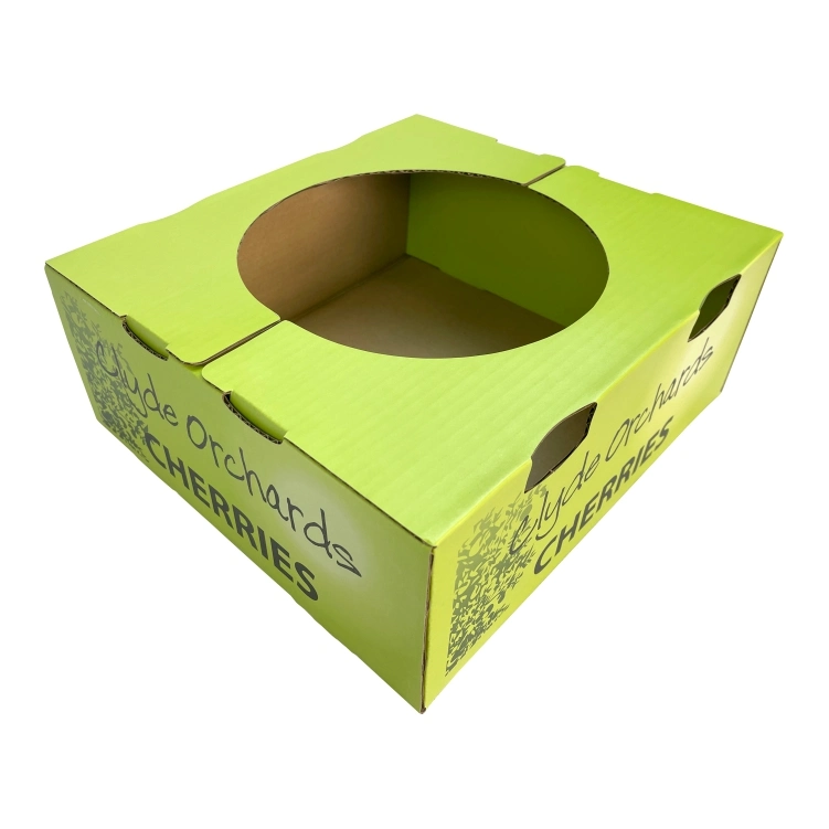 China Custom Printed Corrugated Paper Vegetable Packaging Box Fruit Cherry Display Manufacturer Supplier Factory