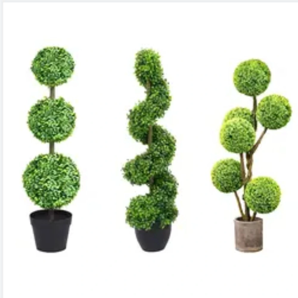 Grama artificial esferas verdes Planta Buxo para casa decoração de jardim