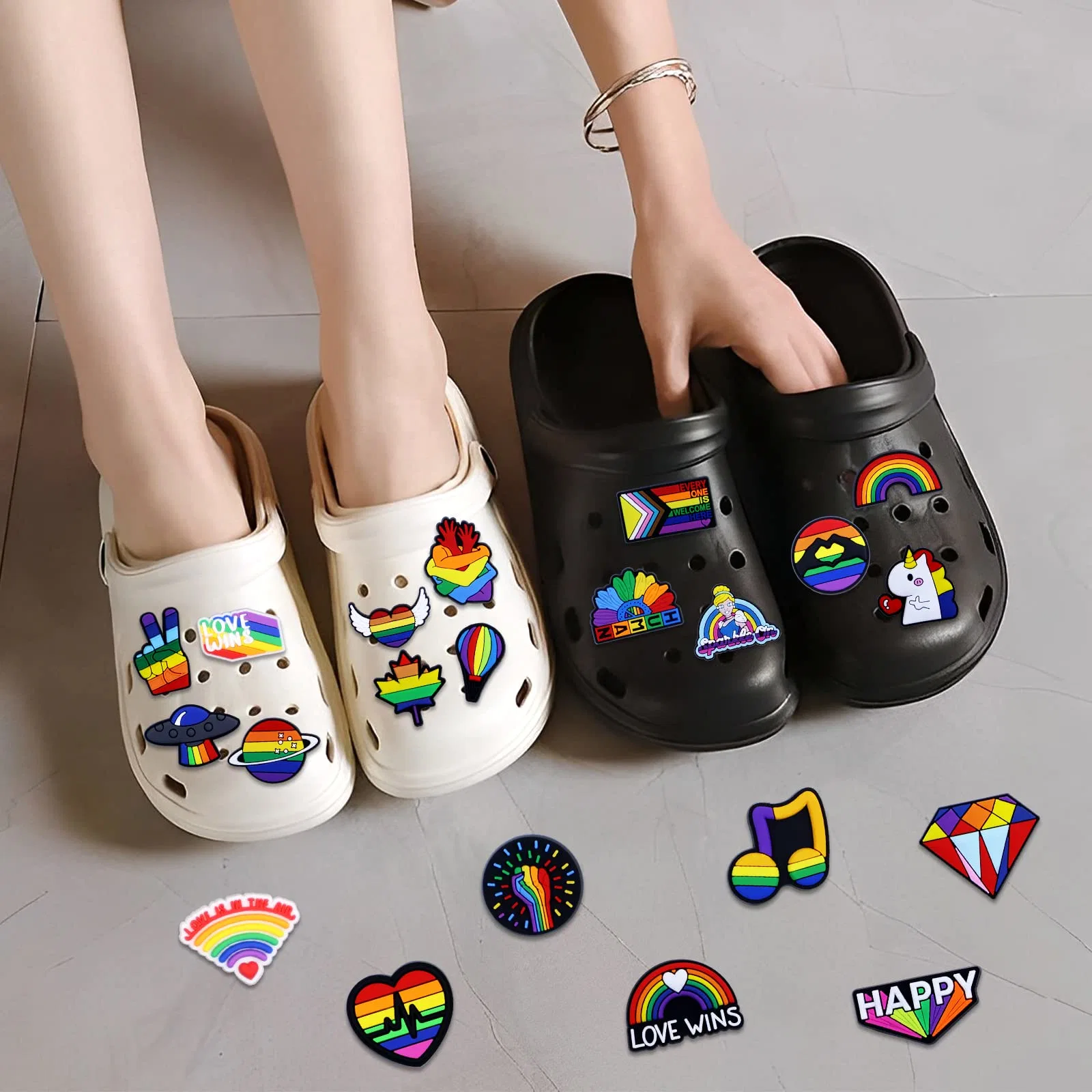 Different Shoe Charms for Croc, Shoe Decorations Pins Accessories Lgbt Rainbow Pride