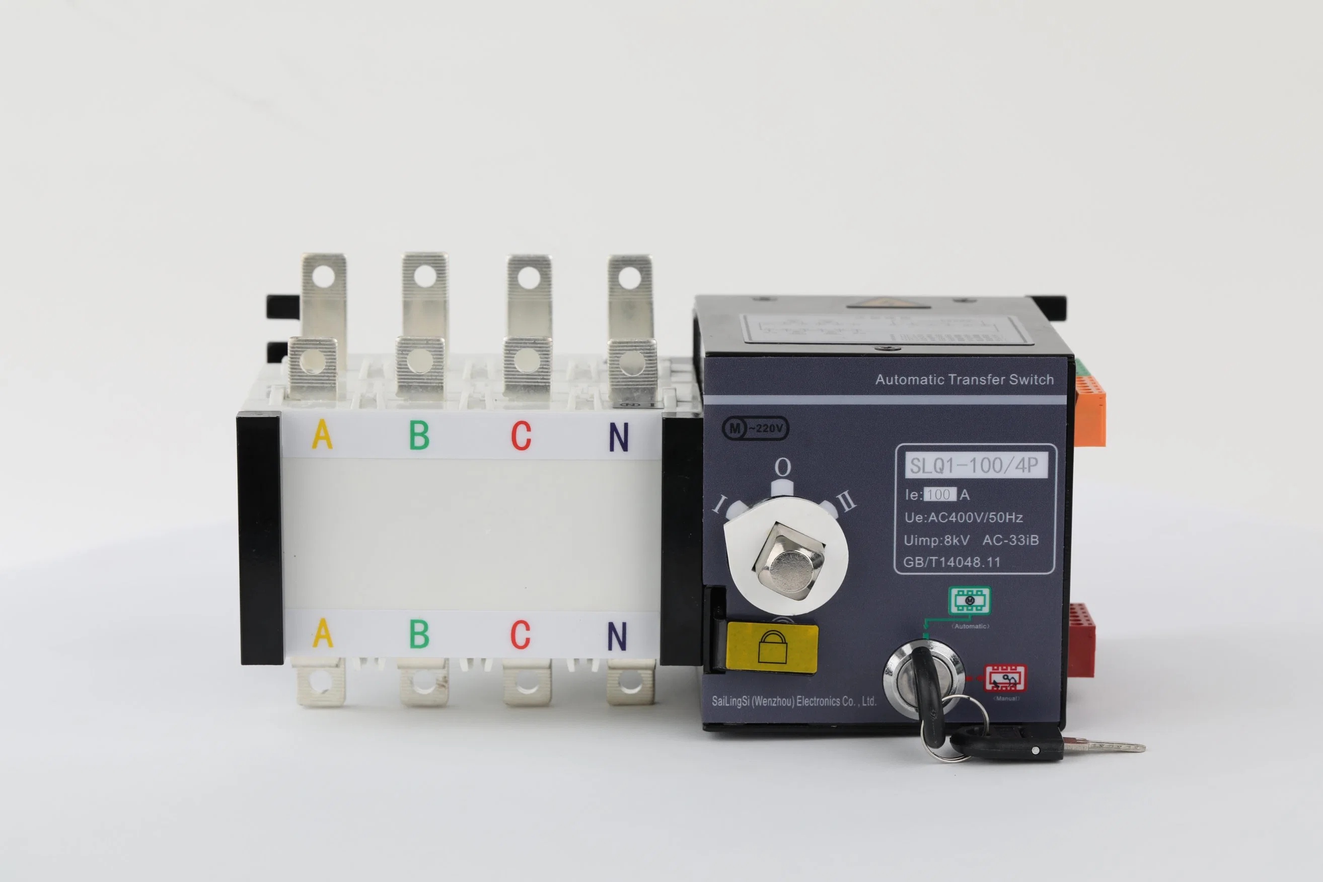 Slq1-160A 4p ATS 400V 50Hz ATS Self Return Electric Automatic Transfer Switch with Fire Control