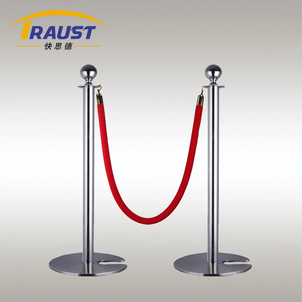 Stainless Steel Rope Post with Stackable Base for Crowd Control