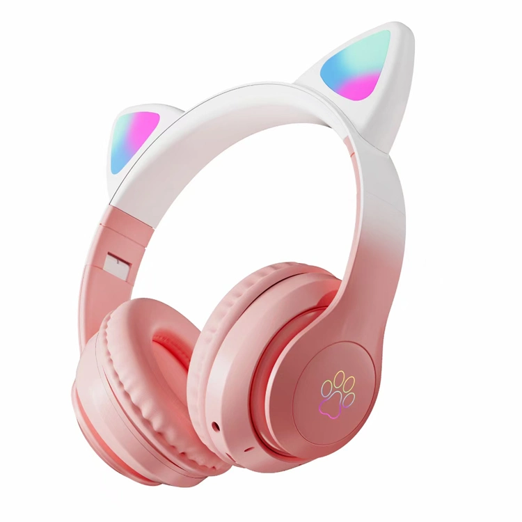 5% off Amazon LED Flash Cute Cat Ear Bt Wireless Headphone Foldable for Girls Headphones 3.5mm Aux TF Card with Mic