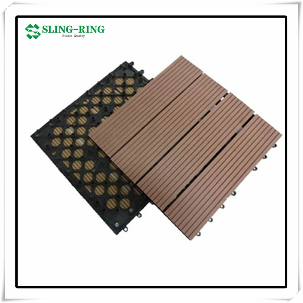 WPC Wood Plastic Composite 300*300mm Terrace Waterproof DIY Interlocking Decking Tiles for Interior/Exterior Garden