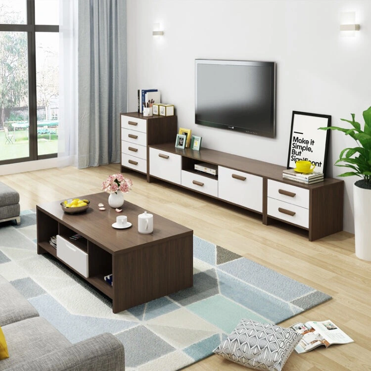 Traditional Modern Home Living Room Bedroom Furniture Wooden Wall TV Cabinet Coffee Table Set TV Stand (UL-20N0449)