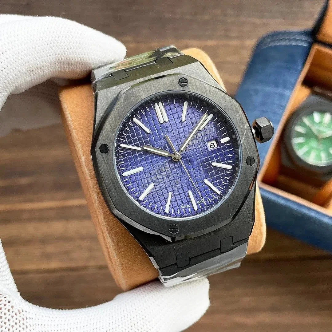 Relógios mens relógios Orologi Designer relógios alta qualidade Audemars Piguet Dial Relógio automático com movimento de 41 mm, aço inoxidável, à prova de água Sapphire 2023 Luxury 15407 Fashi