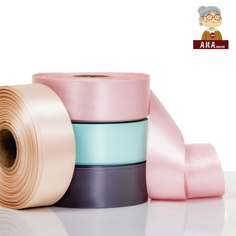 Hot Selling Wholesale/Supplier 3mm-100mm Colorful 100% Polyester Black White Red Satin Roll Ribbon with Custom Logo 50yards 100yards