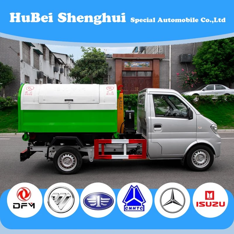 China Dongfeng marca Nova 2m3 3m3 Hook Arm recolha de resíduos Veículos elevação do braço do camião do lixo