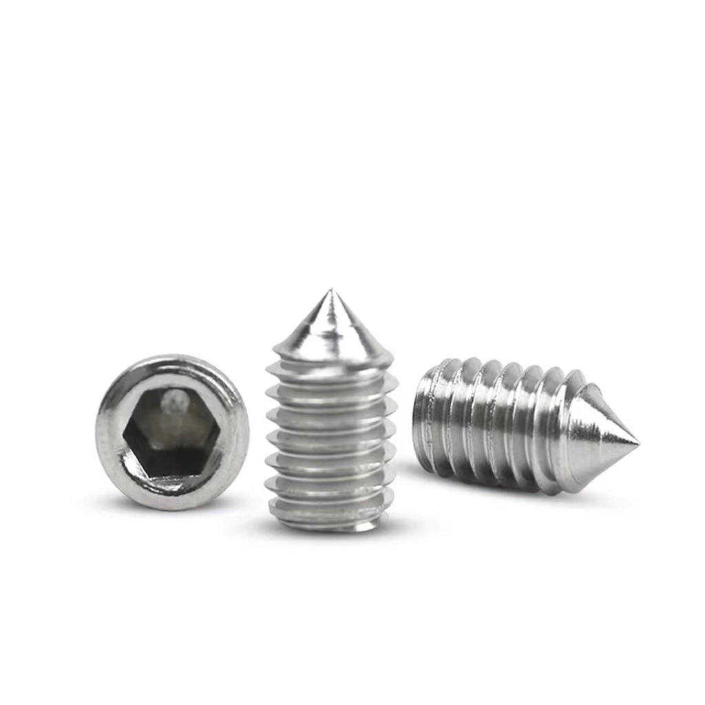 Stainless Steel ISO4026 4027 4028 DIN913 914 Hex Socket Set Screws with Cone Point Allen Drive Grub Screws