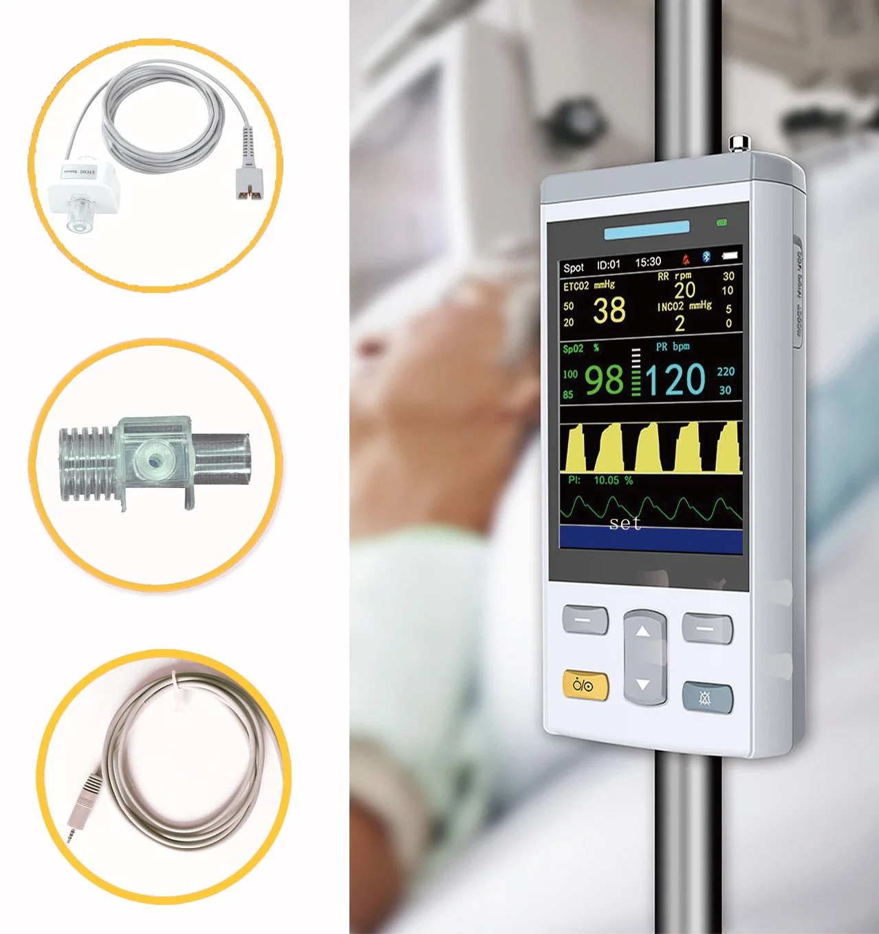 Sk-Pvm01 Saikang Veterinary Patient Blood Pressure Equipment Multiparameter Mini Veterinary Monitor