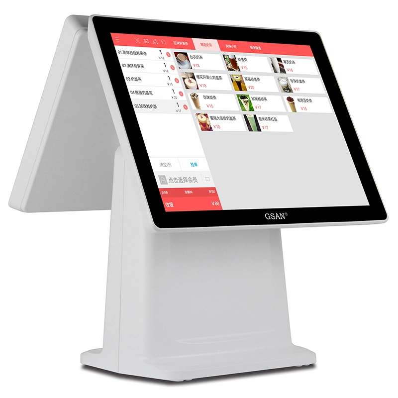 15 Zoll Dual-Screen Terminal Touchscreen Kasse für Supermarkt