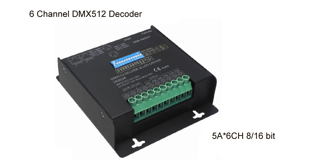 Top Quality DMX512 Decoder 6CH*5A