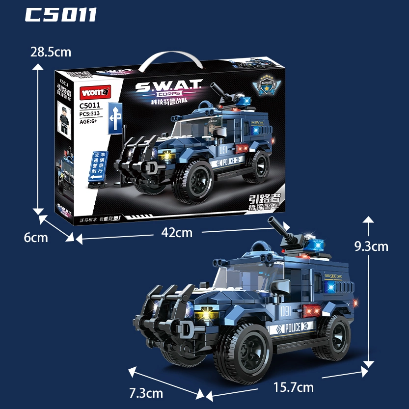 Woma Toy C5011 Venta al por menor Personalizar Niño Coche Especial Swat Swat Team Niños Estudiantes de ladrillos bloques de construcción de juguetes intelectual