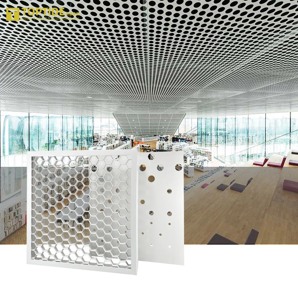 Laser Cutting Decorative False Ceiling Panel Manufacture Perforated Aluminum Ceiling Board