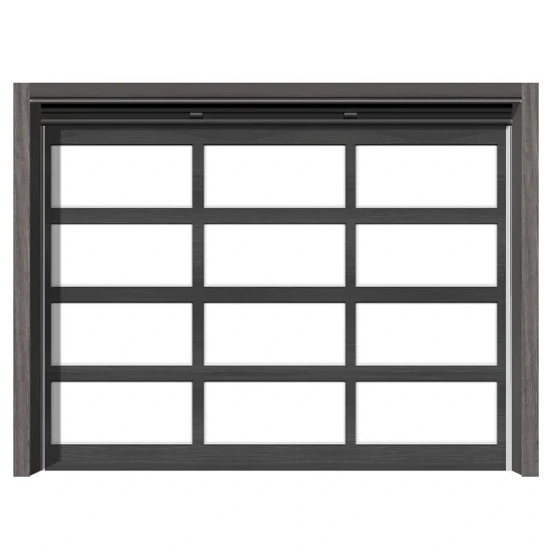 New Black Farmhouse Aluminum Electric Insulated 16X7 Glass Garage Door