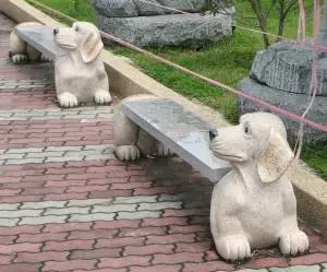 Outdoor Stone Granite Animal Bench for Garden Decoration