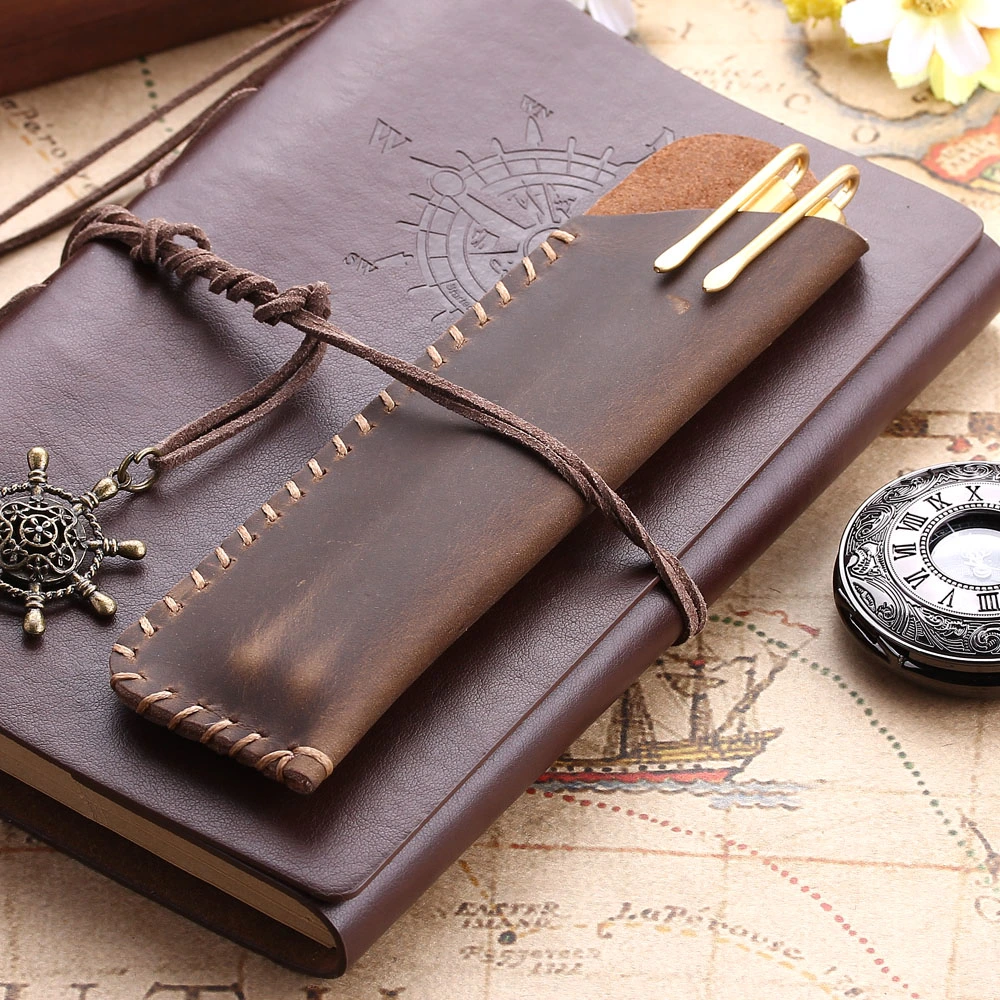 Personalized Fashion Leather Oblique Line Travel School Stationery Pen Pencil Bag