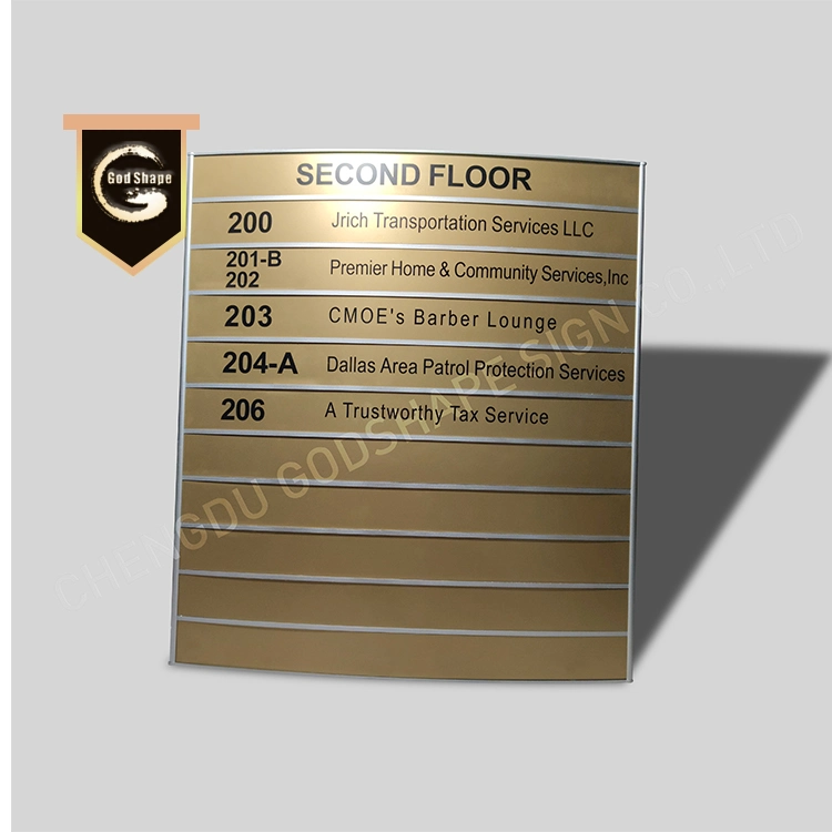 Personalized Flat or Curved Face Aluminium Profile Sign Office Front Door Signs