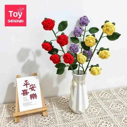 الزهرة اليدوية Artifical Crochet Flower Toy المصطنعة الديكور البيت