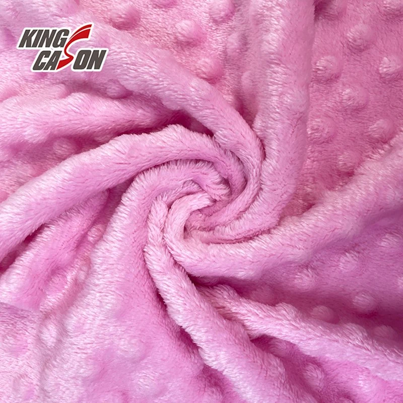 Minky Kingcason Vente DOT Factory Direct Super 100 % polyester Tissu mou pour une couverture