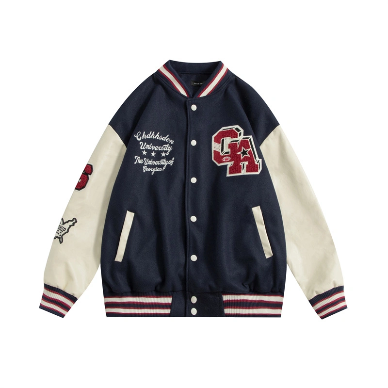 Großhandel Custom Logo Männer Baseball Varsityjackets College Coat Outdoor Stickerei Street Wear Bekleidung Bekleidung Bekleidung Damen Letterman Winterjacken