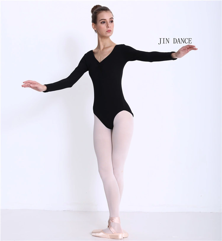 Diseños a medida Nuevo de moda Danza Entrenamiento ropa de nylon Spandex algodón Long Sleeves mujeres adultos Ballet Loetards