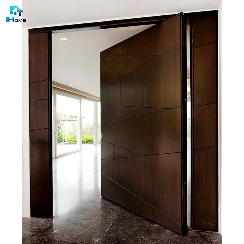 Modern Design Residential Stainless Steel Pivot Entry Door Timber Steel Panel Villa Main Wooden Pivot Door Entry Design