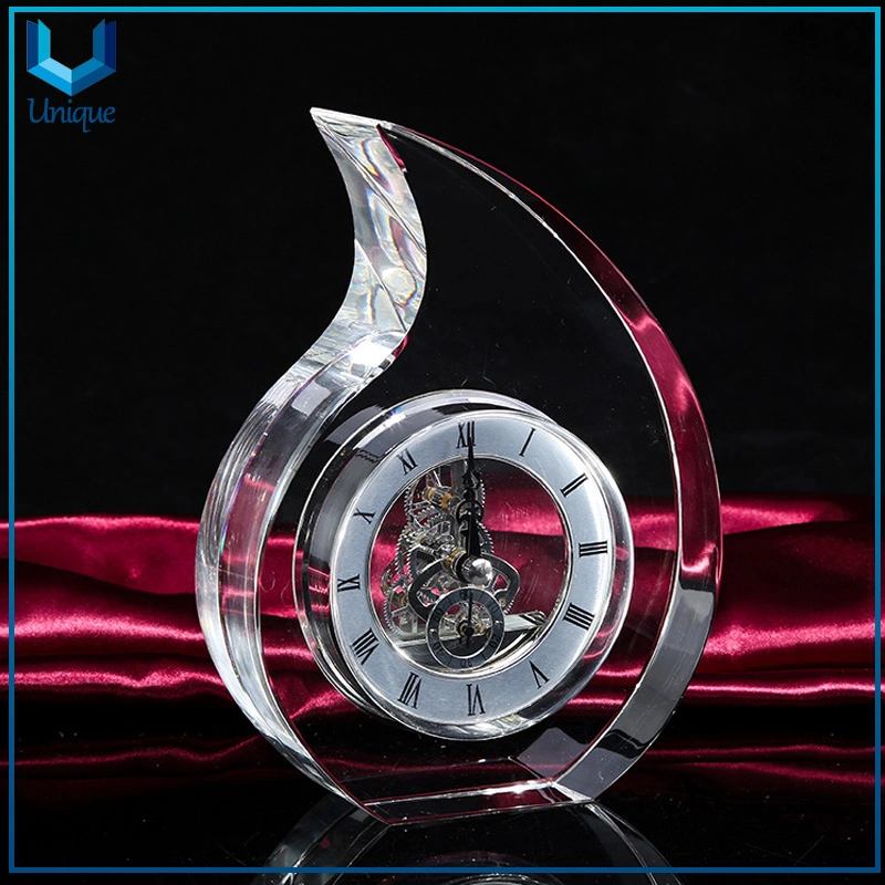 K9 Crystal Decoration Ornaments with Movement Clock, Available Stock Wholesale Corporate Crystal Awards for Souvenir Gifts