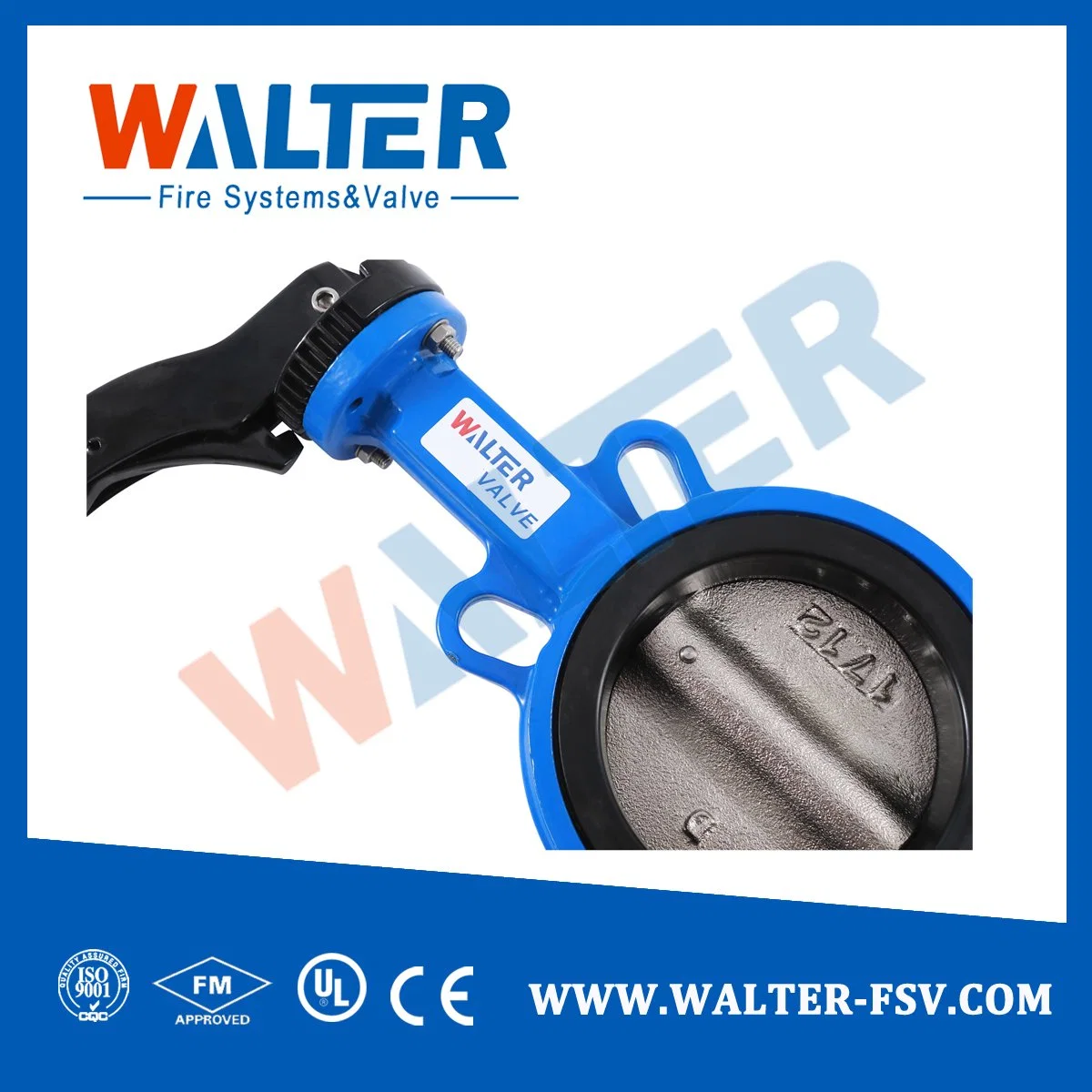 DN100 Lever Operat Cast Iron Wafer Type Butterfly Valve