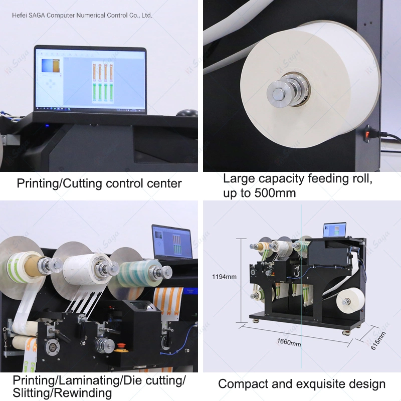 Automatischer Servo-Druck Laminieren Schneiden Aufwickeln Aufkleber Label Cutter Plotter Maschine