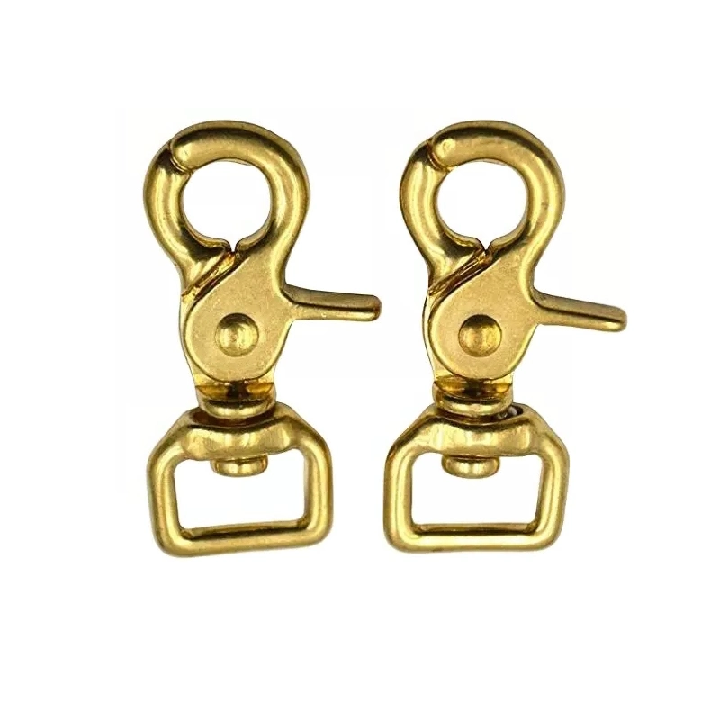 Square Swivel Solid Brass Trigger Clasp Hook for Belt Keychain